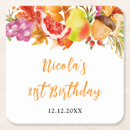 Porta-copo De Papel Quadrado Autumn Fall Harvest Baby Shower