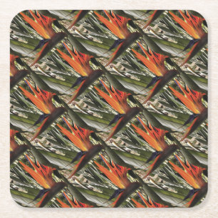 Porta-copo De Papel Quadrado Ave do Paraíso Strelitzia Reginae - Painti acrílic