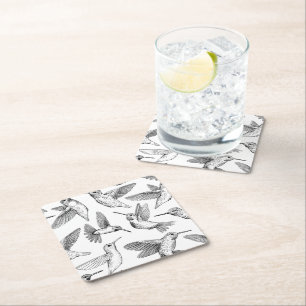 Porta-copo De Papel Quadrado Aves