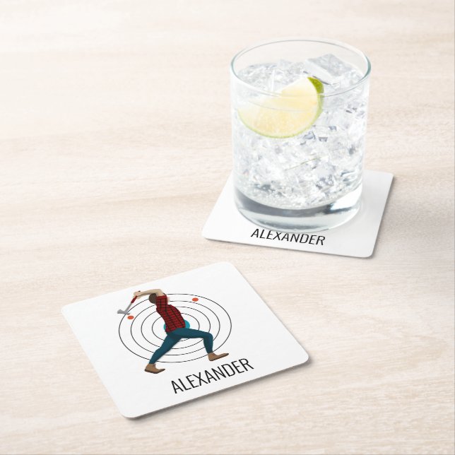 Porta-copo De Papel Quadrado Ax Throwing (Insitu)