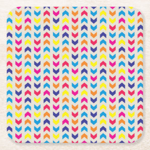 Porta-copo De Papel Quadrado Aztec Chevron colorido