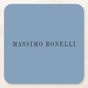 Porta-copo De Papel Quadrado Azul Cinza Minimalista Simples Legível Moderno