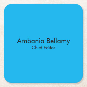 Porta-copo De Papel Quadrado Azul Oceano Elegante Moderno Minimalista Design Qu