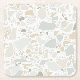 Porta-copo De Papel Quadrado Azulejo Branco moderno e simples Terrazzo
