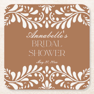 Porta-copo De Papel Quadrado Azulejo Clay Talavera Chá de panela Fiesta Espanho