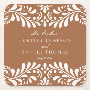 Porta-copo De Papel Quadrado Azulejo de Argila Estilo Espanhol Festa de Casamen