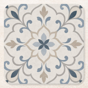 Porta-copo De Papel Quadrado Azulejo de Pedra Ornamentais Elegantes