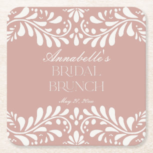 Porta-copo De Papel Quadrado Azulejo Rosa Talavera Espanhol Fiesta Bridal Brunc