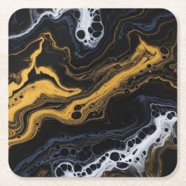 Porta-copo De Papel Quadrado Azulejos decorativos de Abstrato de luxo - Preto, 