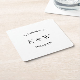 Porta-copo De Papel Quadrado B e W personalizados
