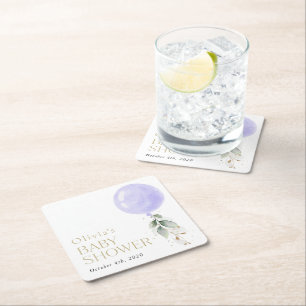 Porta-copo De Papel Quadrado Balão Roxo, Eucalyptus, Greenerescência, Chá de fr