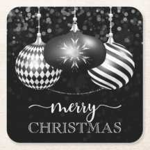 Balas brancas e negras elegantes Feliz Natal