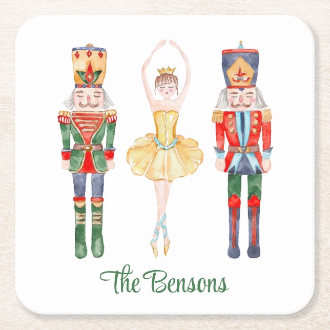 Porta-copo De Papel Quadrado Balé Notebook de Aquarela Personalizado (Frente)