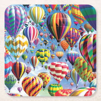 Porta-copo De Papel Quadrado Balões de ar quente em todos os lugares
