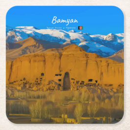 Porta-copo De Papel Quadrado Bamyan, Afeganistão - Vale do Penhasco de Buda