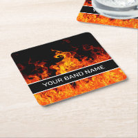 Banda de nome personalizado Merch Flames Rock & Ro