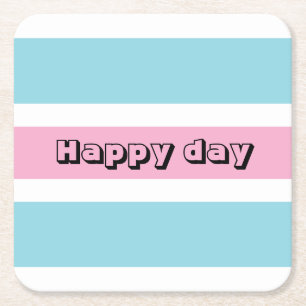 Porta-copo De Papel Quadrado Bandas Amarelas E Azuis