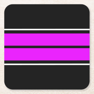 Porta-copo De Papel Quadrado Bandas de corridas brancas, cor-de-rosa-rosa brilh
