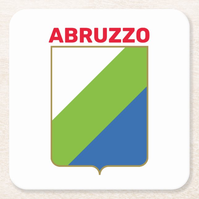 Porta-copo De Papel Quadrado Bandeira Abruzzo (Itália) (Frente)