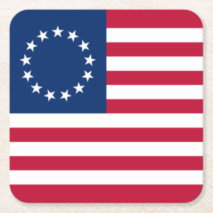 Porta-copo De Papel Quadrado Bandeira Americana Betsy Ross