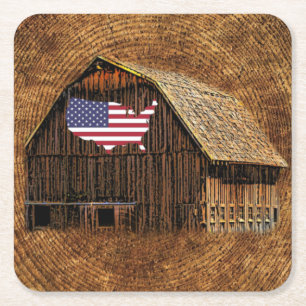 Porta-copo De Papel Quadrado Bandeira Americana do Barn Russo