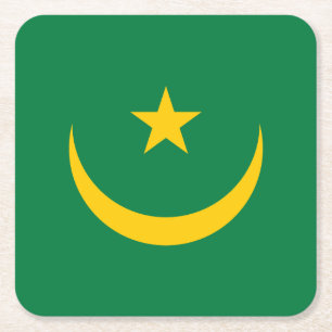 Porta-copo De Papel Quadrado Bandeira Antiga da Mauritânia