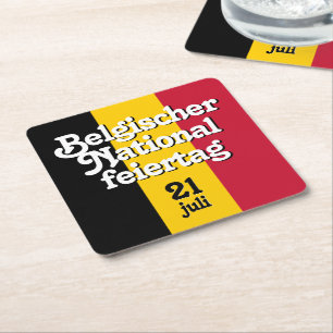 Porta-copo De Papel Quadrado Bandeira Belgischer Nationalfeiertag Belga