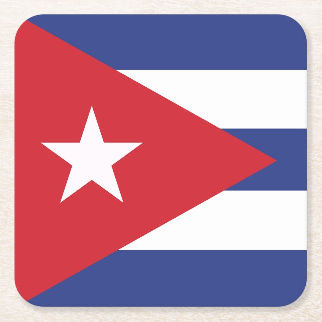 Porta-copo De Papel Quadrado Bandeira Cuba (Frente)