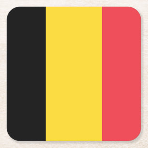 Porta-copo De Papel Quadrado Bandeira da Bélgica