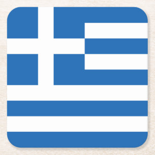 Porta-copo De Papel Quadrado Bandeira da Grécia
