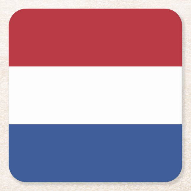 Porta-copo De Papel Quadrado Bandeira da Holanda (Frente)