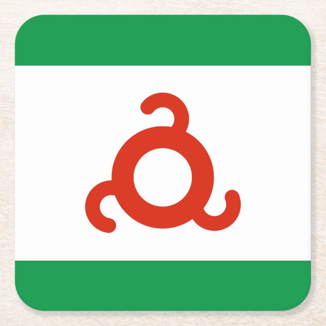 Porta-copo De Papel Quadrado Bandeira da Ingushetia (Frente)