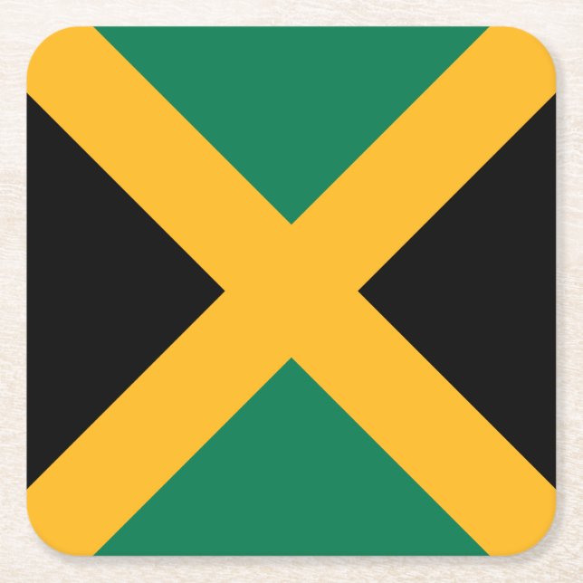 Porta-copo De Papel Quadrado bandeira da Jamaica (Frente)