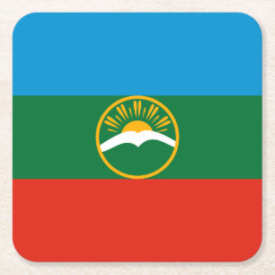 Porta-copo De Papel Quadrado Bandeira da Karachay-Circássia