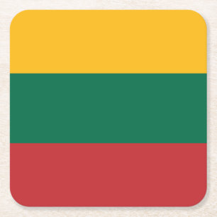 Porta-copo De Papel Quadrado Bandeira da Lituânia