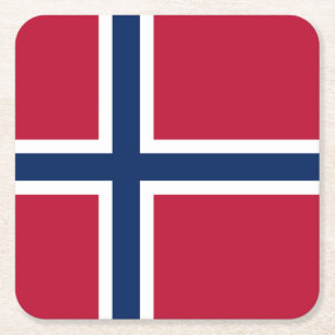 Porta-copo De Papel Quadrado Bandeira da Noruega