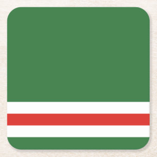 Porta-copo De Papel Quadrado Bandeira da República Chechena de Ichkeria