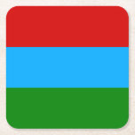 Porta-copo De Papel Quadrado Bandeira da República da Carélia<br><div class="desc">Bandeira patriótica da República da Carélia</div>