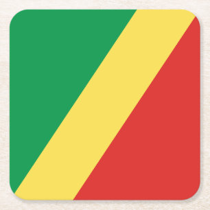 Porta-copo De Papel Quadrado Bandeira da República do Congo