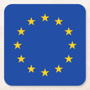 Porta-copo De Papel Quadrado Bandeira da União Europeia