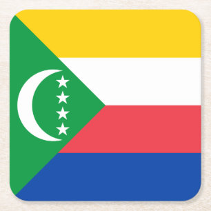 Porta-copo De Papel Quadrado Bandeira das Comores