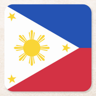 Porta-copo De Papel Quadrado Bandeira das Filipinas