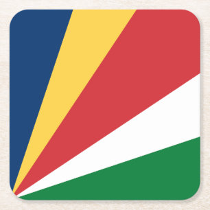 Porta-copo De Papel Quadrado Bandeira das Seychelles