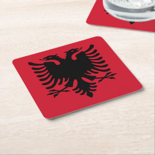 Porta-copo De Papel Quadrado Bandeira de Albânia