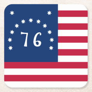 Porta-copo De Papel Quadrado Bandeira de Bennington: A 76ª Bandeira de Batalha 