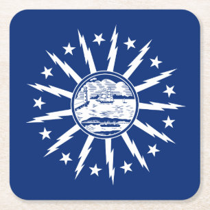 Porta-copo De Papel Quadrado Bandeira de Buffalo, Nova Iorque