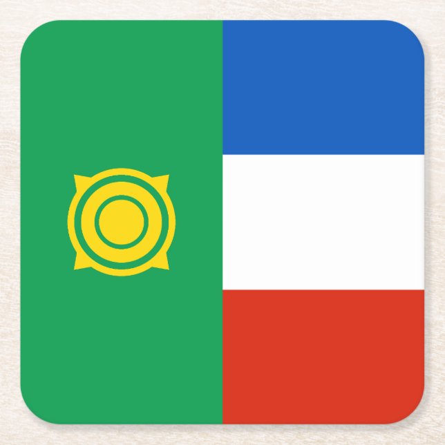 Porta-copo De Papel Quadrado Bandeira de Cacássia (Frente)