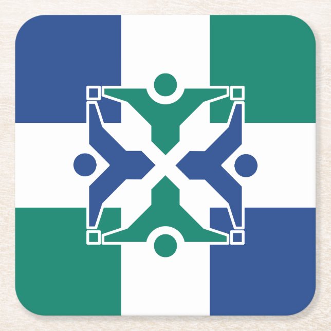 Porta-copo De Papel Quadrado Bandeira de Columbia, Missouri (Frente)