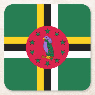 Porta-copo De Papel Quadrado Bandeira de Dominica