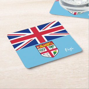 Porta-copo De Papel Quadrado bandeira de Fiji & festa de casamento em Fiji, rug